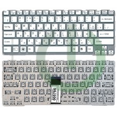 Клавиатура для ноутбука Sony SVE14, E14 белая без рамки