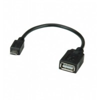 Кабель USB OTG USB (f) - microUSB (m) (черный, европакет)
