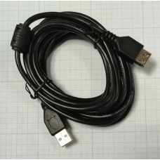 Кабель удлинитель USB AM/AF 3м зол.конт.экранировка для снижения помех, черный  фер кол