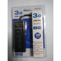Хаб USB 3.0 HUB 4 порта чёрный BZ-BC14 (упаковка блистер)