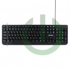 Клавиатура Гарнизон GK-115, USB, черный, поверхность - шлифованный алюминий