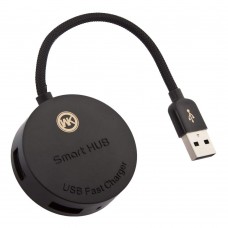 Хаб USB Хаб WK Carbin WT-N2 на 4 порта провод 15 см (черный)