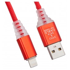 Кабель USB LP для Apple 8 pin Змея LED TPE (оранжевый/блистер)