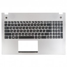 Клавиатура для ноутбука Asus N750JV чёрная с подсветкой с серебристым корпусом 0KN0-M32RU13 13GNAL1A