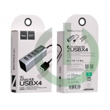 Хаб USB 2.0 HOCO HB1 4USB Line Machine (серый)