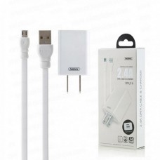 СЗУ REMAX Traveler RP-U14 1xUSB, 2,4А + кабель MicroUSB, 1м (белый)
