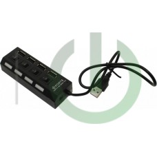Хаб USB 2.0 HUB Smartbuy 4 порта с выключателями чёрный (SBHA-7204-B)