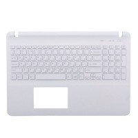 Топкейс для ноутбука Sony SVF15 белый с белой клавиатурой, с подсветкой Case C
