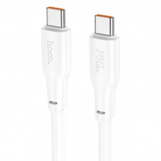 Кабель USB HOCO X93 TYPE-C - TYPE-C 1.0м, круглый, 5.0A, силикон, PD240W, белый