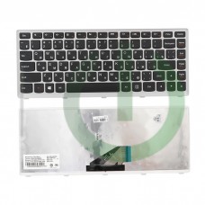 Клавиатура для ноутбука Lenovo IdeaPad U310 черная с серебристой рамкой